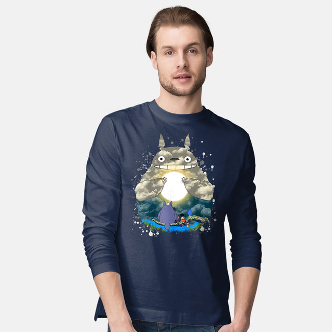 Totoro Moonlight-Mens-Long Sleeved-Tee-JamesQJO