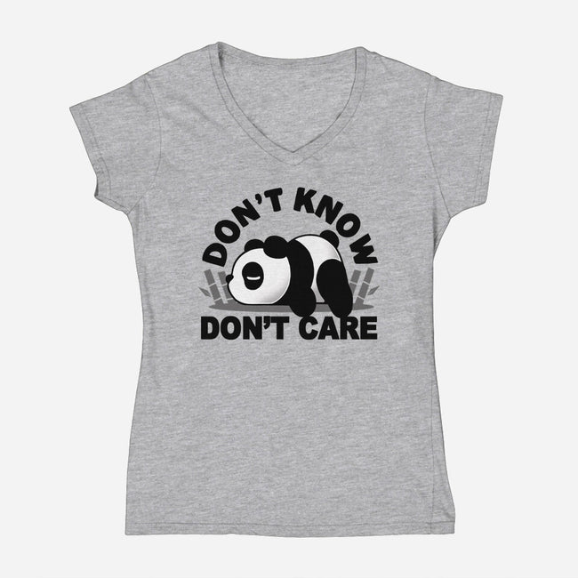 Don't Know Don't Care-Womens-V-Neck-Tee-Vallina84