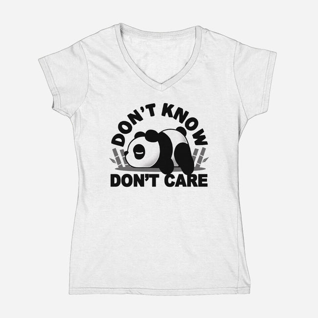 Don't Know Don't Care-Womens-V-Neck-Tee-Vallina84