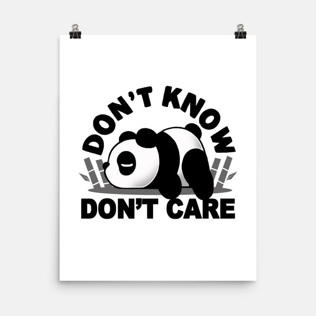 Don't Know Don't Care-None-Matte-Poster-Vallina84