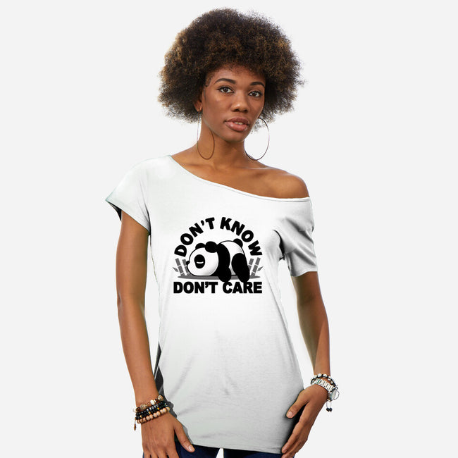 Don't Know Don't Care-Womens-Off Shoulder-Tee-Vallina84