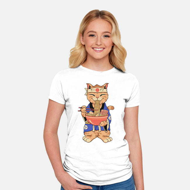 Ramen Meowster Standing-Womens-Fitted-Tee-vp021