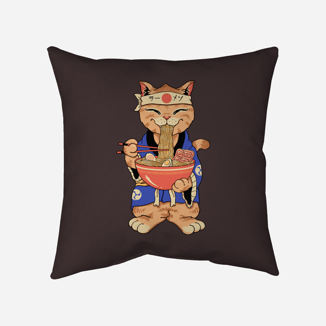 Ramen Meowster Standing-None-Non-Removable Cover w Insert-Throw Pillow-vp021