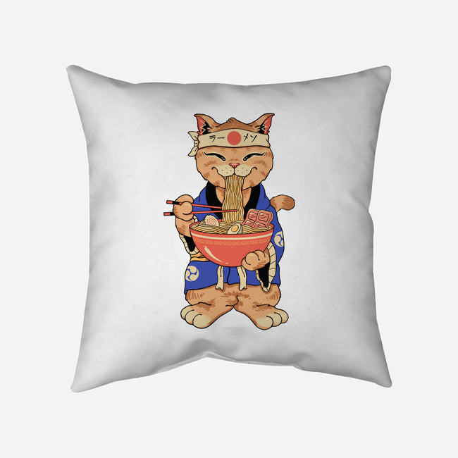 Ramen Meowster Standing-None-Non-Removable Cover w Insert-Throw Pillow-vp021