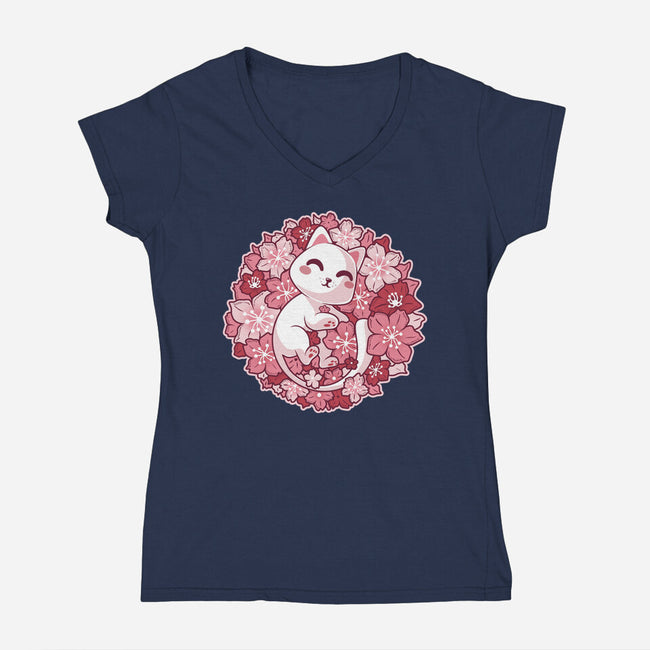 Spring Kittens-Womens-V-Neck-Tee-erion_designs