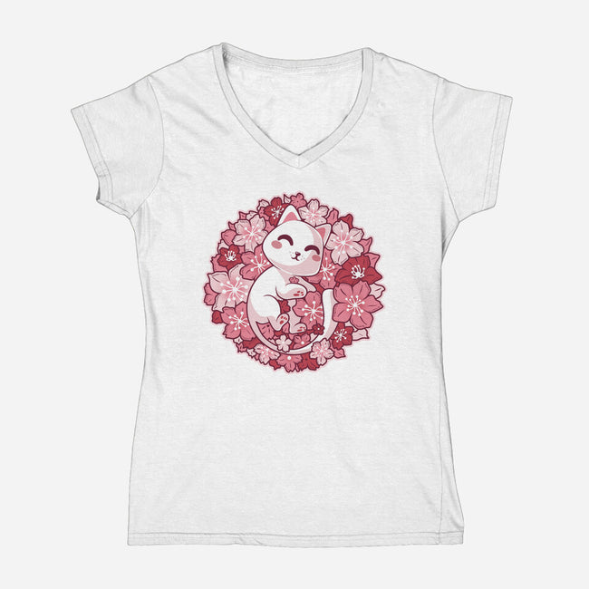 Spring Kittens-Womens-V-Neck-Tee-erion_designs