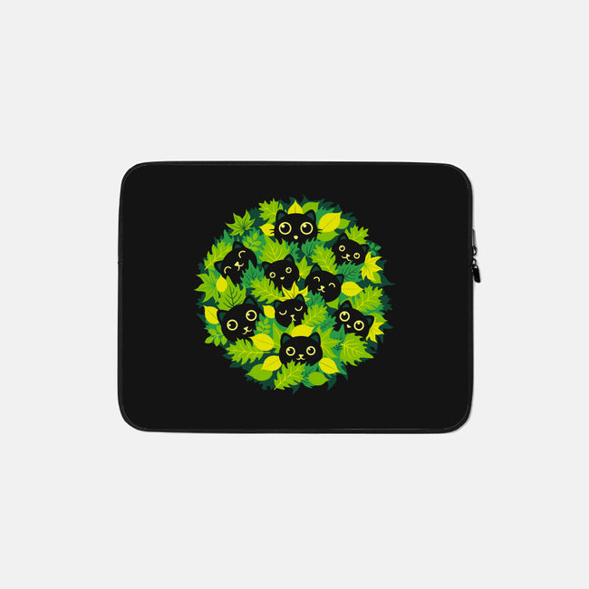 Spring Leaf Kittens-None-Zippered-Laptop Sleeve-erion_designs
