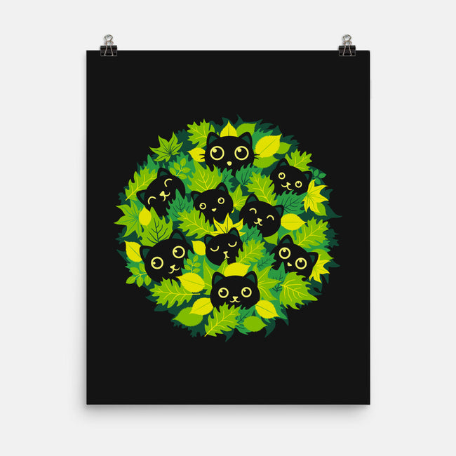 Spring Leaf Kittens-None-Matte-Poster-erion_designs