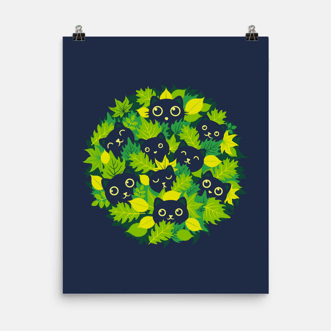 Spring Leaf Kittens-None-Matte-Poster-erion_designs