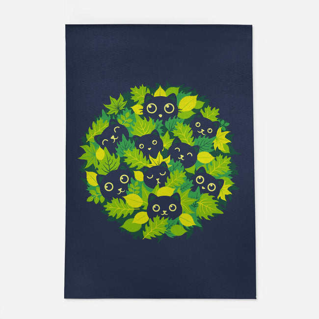 Spring Leaf Kittens-None-Indoor-Rug-erion_designs