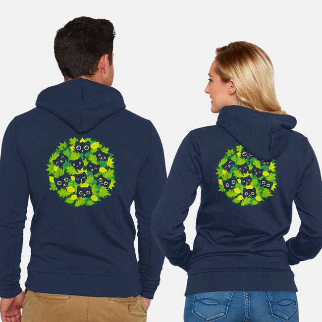 Spring Leaf Kittens-Unisex-Zip-Up-Sweatshirt-erion_designs