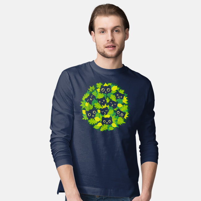 Spring Leaf Kittens-Mens-Long Sleeved-Tee-erion_designs