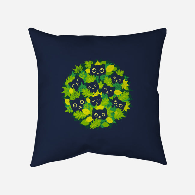 Spring Leaf Kittens-None-Non-Removable Cover w Insert-Throw Pillow-erion_designs