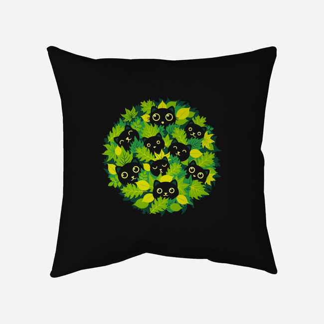 Spring Leaf Kittens-None-Removable Cover w Insert-Throw Pillow-erion_designs