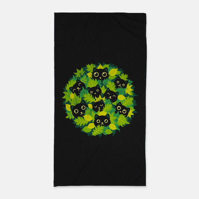 Spring Leaf Kittens-None-Beach-Towel-erion_designs