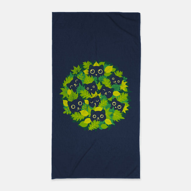 Spring Leaf Kittens-None-Beach-Towel-erion_designs