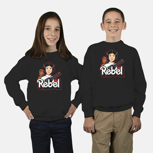 Rebel Barbie-Youth-Crew Neck-Sweatshirt-arace