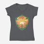 Hylian Shield-Womens-V-Neck-Tee-RamenBoy