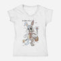 Easter Bunny Anatomy-Womens-V-Neck-Tee-Firebrander