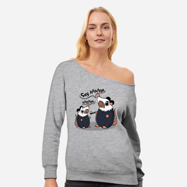 Say Aaaaa-Womens-Off Shoulder-Sweatshirt-Freecheese