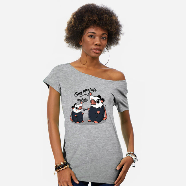 Say Aaaaa-Womens-Off Shoulder-Tee-Freecheese