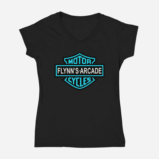 Flynns Arcade-Womens-V-Neck-Tee-Melonseta