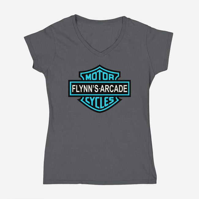 Flynns Arcade-Womens-V-Neck-Tee-Melonseta