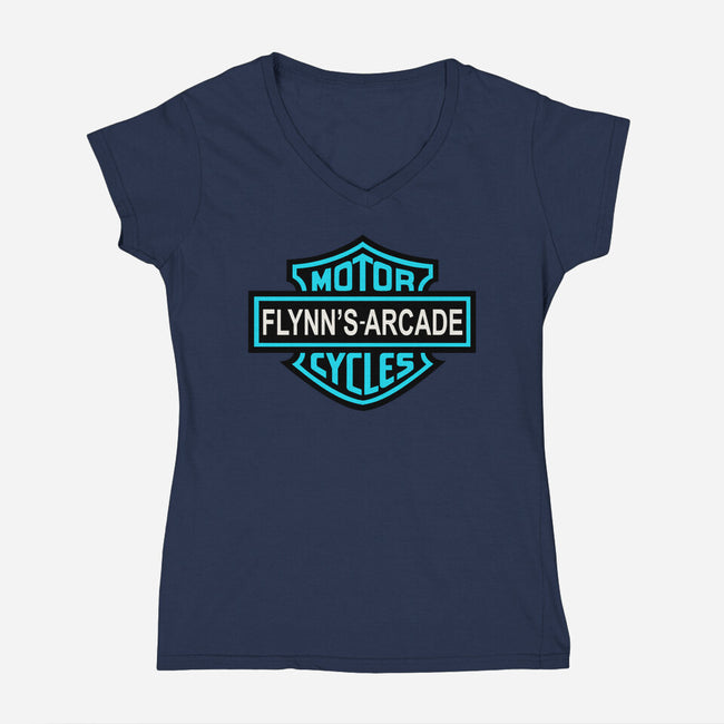 Flynns Arcade-Womens-V-Neck-Tee-Melonseta