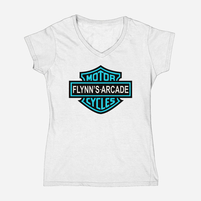 Flynns Arcade-Womens-V-Neck-Tee-Melonseta