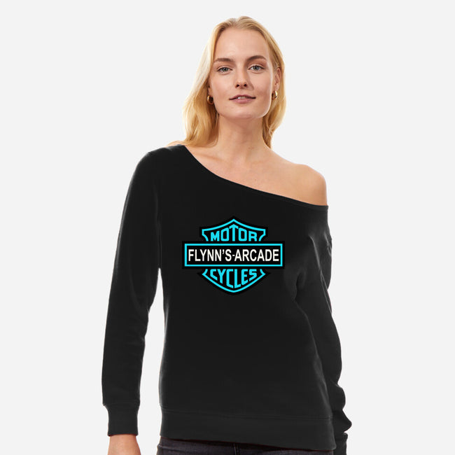 Flynns Arcade-Womens-Off Shoulder-Sweatshirt-Melonseta