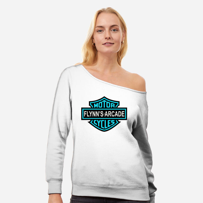 Flynns Arcade-Womens-Off Shoulder-Sweatshirt-Melonseta