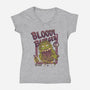 Burger Monster-Womens-V-Neck-Tee-MeanMonkey