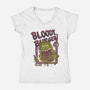 Burger Monster-Womens-V-Neck-Tee-MeanMonkey