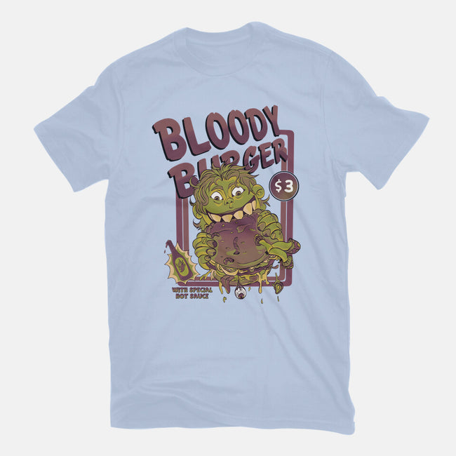 Burger Monster-Womens-Fitted-Tee-MeanMonkey