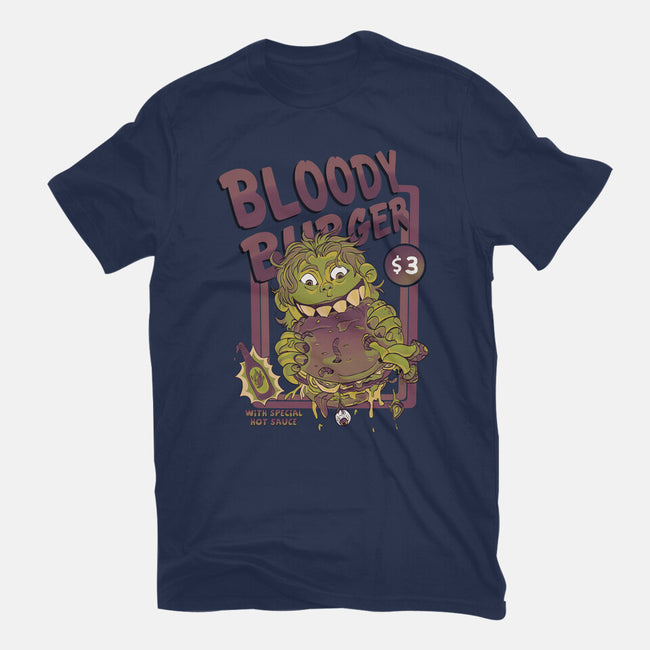 Burger Monster-Womens-Fitted-Tee-MeanMonkey