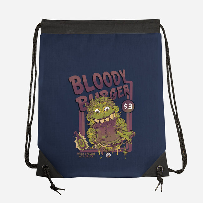 Burger Monster-None-Drawstring-Bag-MeanMonkey