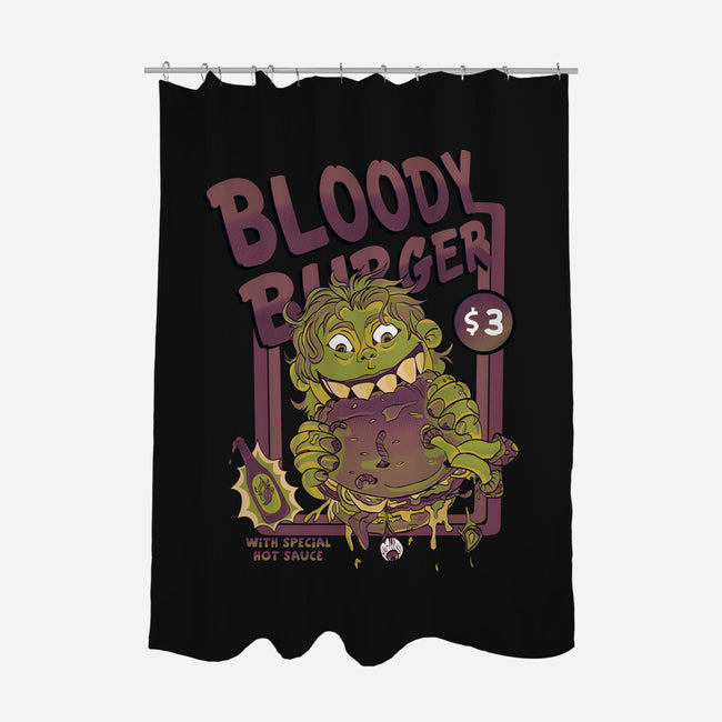 Burger Monster-None-Polyester-Shower Curtain-MeanMonkey