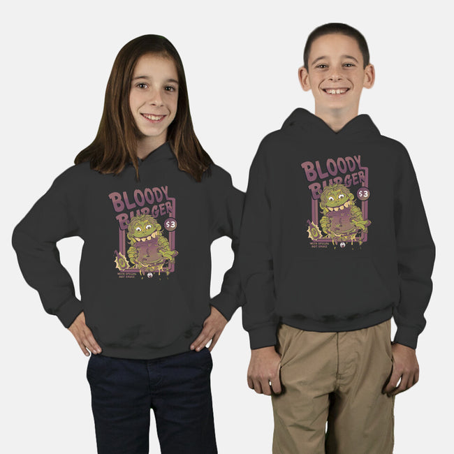 Burger Monster-Youth-Pullover-Sweatshirt-MeanMonkey