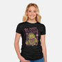 Burger Monster-Womens-Fitted-Tee-MeanMonkey