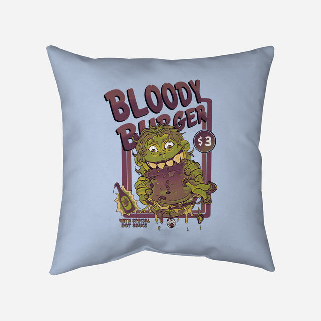 Burger Monster-None-Non-Removable Cover w Insert-Throw Pillow-MeanMonkey