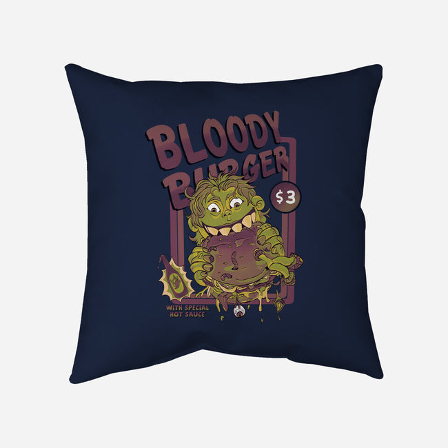 Burger Monster-None-Non-Removable Cover w Insert-Throw Pillow-MeanMonkey