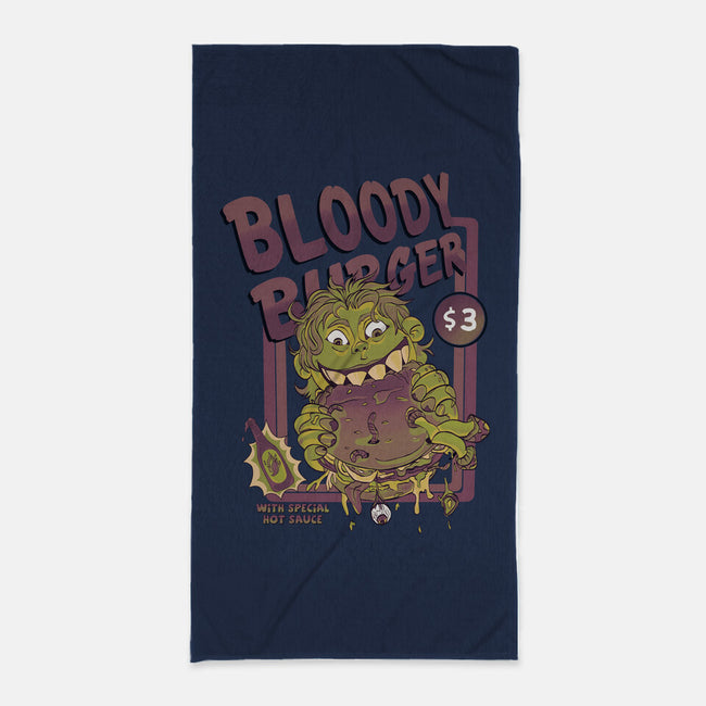 Burger Monster-None-Beach-Towel-MeanMonkey
