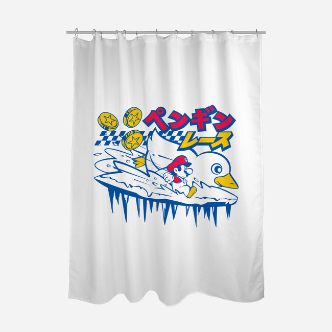 Penguin Race-None-Polyester-Shower Curtain-arace