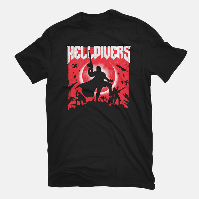 Helldivers Doom-Womens-Fitted-Tee-rocketman_art