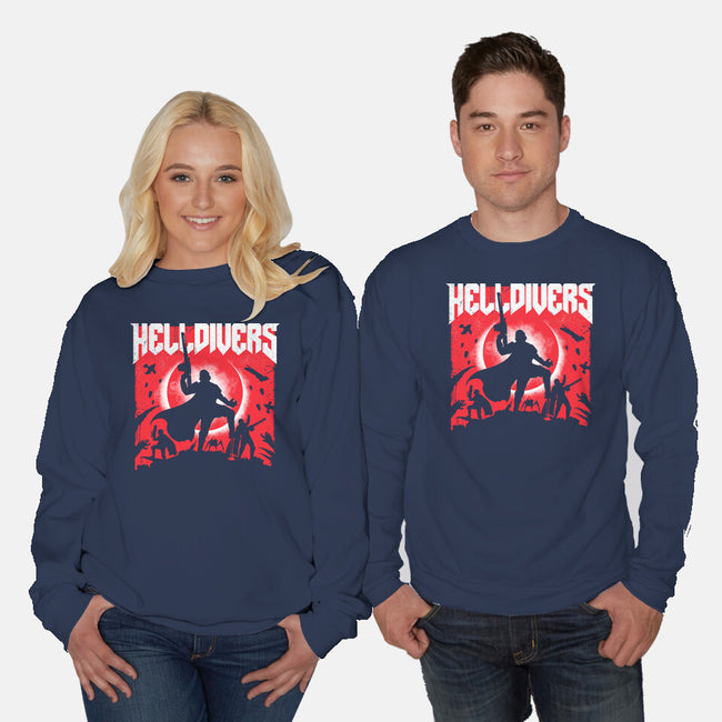 Helldivers Doom-Unisex-Crew Neck-Sweatshirt-rocketman_art