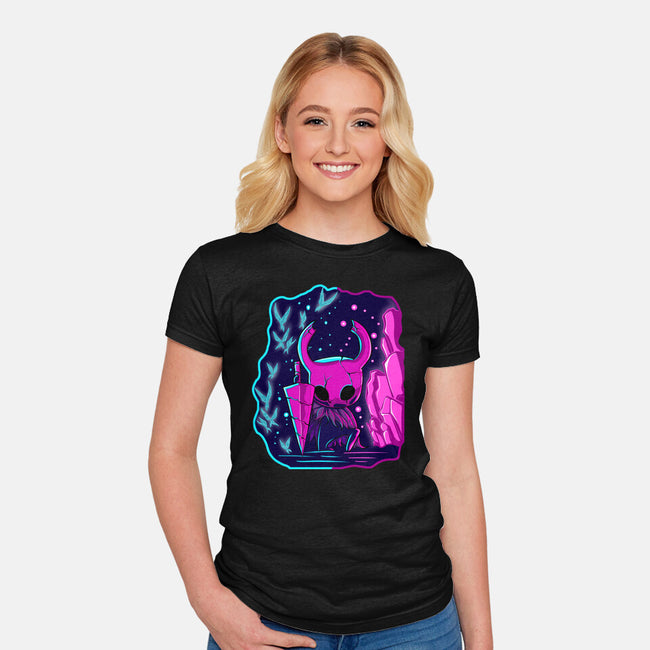 The Hollow Neon Knight-Womens-Fitted-Tee-nickzzarto