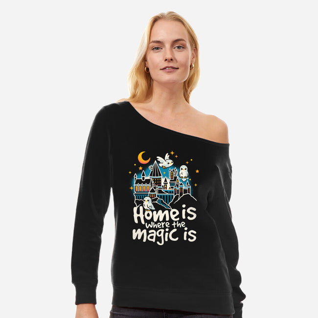 Home Is Where The Magic Is-Womens-Off Shoulder-Sweatshirt-NemiMakeit