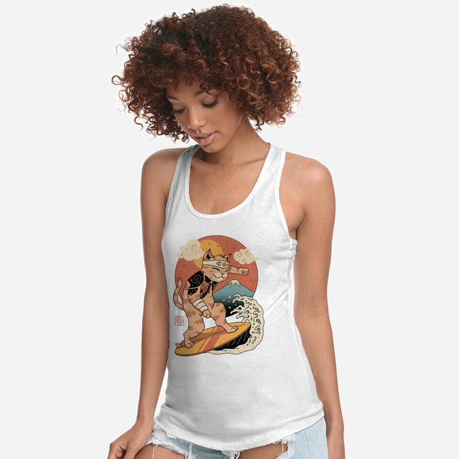 Meowster Surfer-Womens-Racerback-Tank-vp021