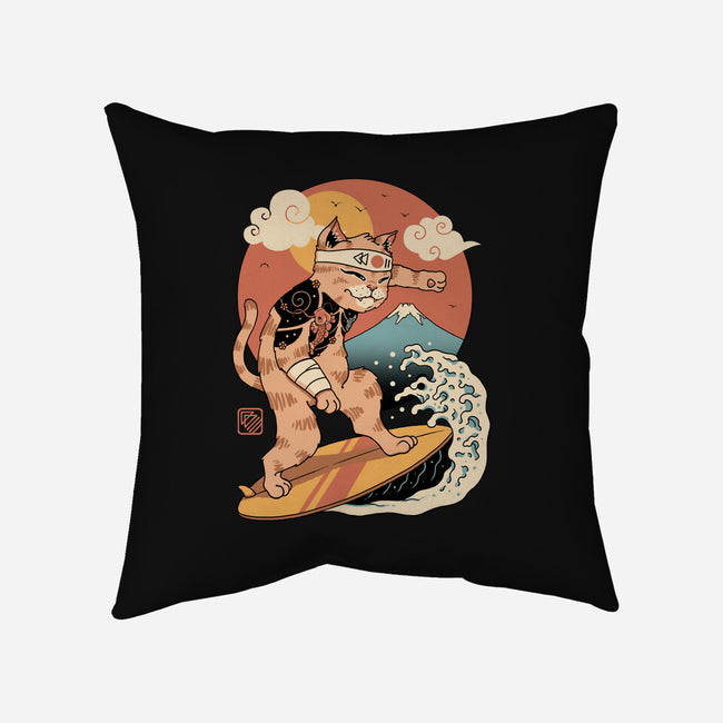 Meowster Surfer-None-Non-Removable Cover w Insert-Throw Pillow-vp021