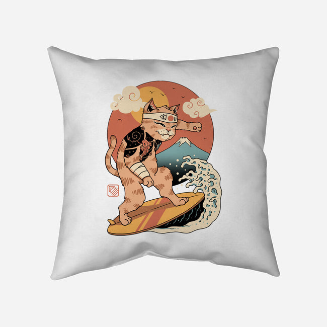 Meowster Surfer-None-Non-Removable Cover w Insert-Throw Pillow-vp021